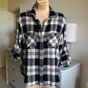 CLOTH & STONE Stretch Plaid Camp Shirt
